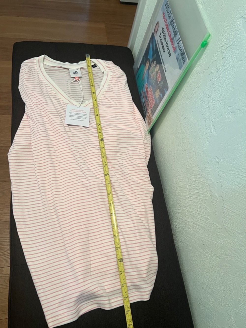 #1766**cabi Pink Striped V-Neck Long Sleeve Top - Picture 6 of 12